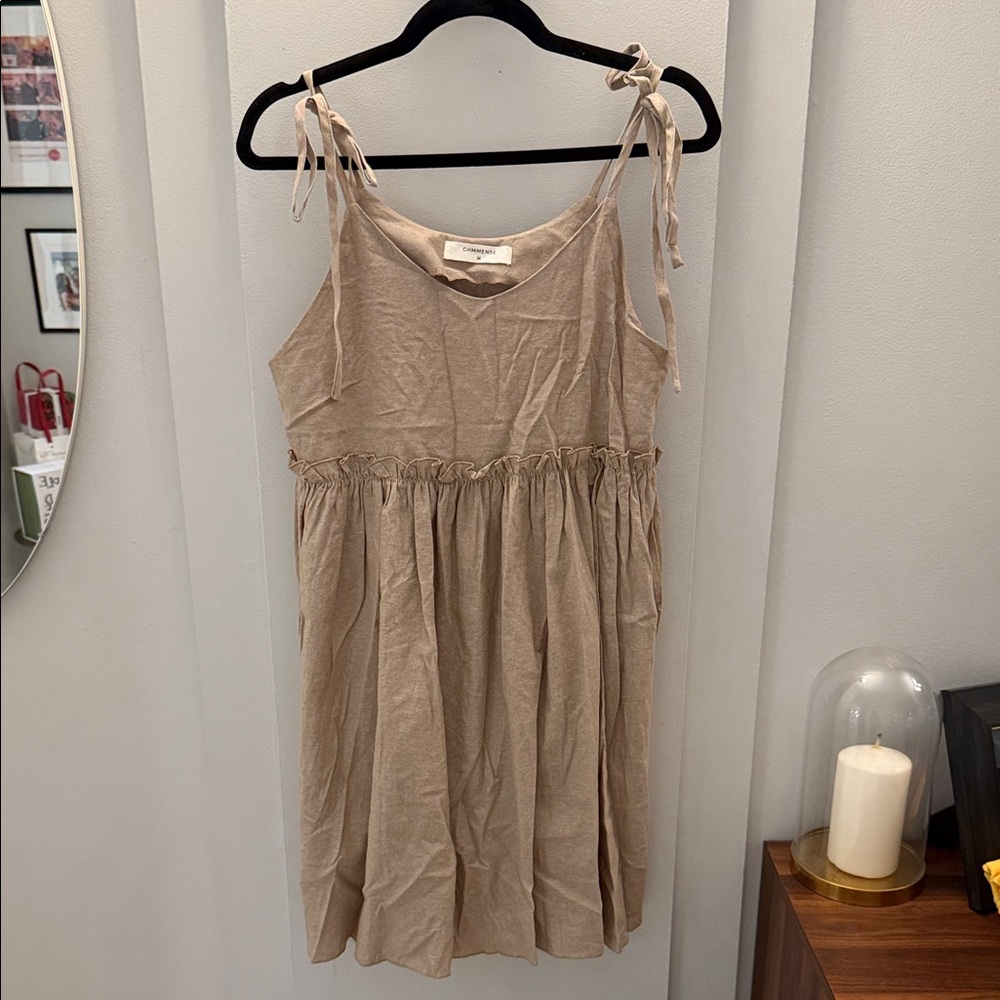 Commense Beige Sleeveless Top